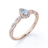 1.20 ct Pear Aquamarine Halo Infinity Engagement Ring