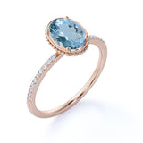 1.25 ct Oval Aquamarine Antique Engagement Ring