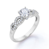 Infinity 1.25 Carat Round Cut Moissanite Engagement Ring
