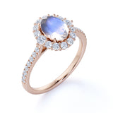 1.25 ct Oval Moonstone Halo Engagement Ring