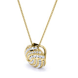 Intertwined 0.55 carat Round Moissanite/ Diamond Pendant Necklace in 18 Black Gold Over Silver
