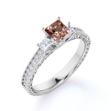 Limited Time Sale Antique Vintage Design 1.50 carat Morganite and Diamond Engagement Ring