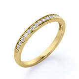 Semi Eternity 0.15 TCW Pave Accented Wedding Band