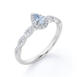 1.20 ct Pear Aquamarine Halo Infinity Engagement Ring