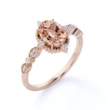 Vintage 1.50 ct Oval Morganite Engagement Ring