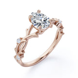 Nature Inspired 0.55 Carat Pear Moissanite Twisted Engagement Ring