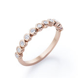 Multi-Bezel Set 0.15 TCW Round Cut Stackable Ring
