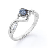 0.45 Ct Round Salt and Pepper Diamond Infinity Engagement Ring