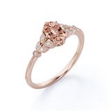 1.25 ct Oval Morganite Nature-Inspired Engagement Ring