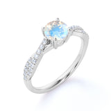 1.1 ct Round Moonstone Infinity Engagement Ring