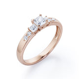 Certified 0.50 Ct Princess Lab Diamond Seven Stone Engagement Ring