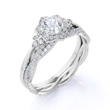1.50 Carat Round Cut Moissanite Infinity Bridal Set