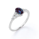 Vintage 1.25 Ct Oval Lab Alexandrite Engagement Ring