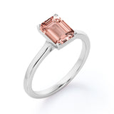 Solitaire 1 ct Emerald Morganite Engagement Ring