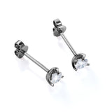 0.50 CT TDW Tension Set - Martini Set  Round Certified Lab Diamond Modern Ear Studs in White Gold