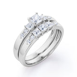 Trilogy 1 Ct Princess Cut Diamond Bridal Set