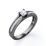Certified 0.50 Ct Princess Lab Diamond Channel Engagement Ring