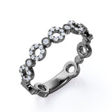 All Girls' Ring - 0.25 carat Circle Dainty Round Cut Moissanite Ring in White Gold - Birthday, Anniversary