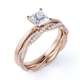 1.50 Carat Princess Cut Moissanite Infinity Bridal Set