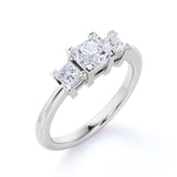 0.5 Ct Princess Cut Diamond Three Stone Engagement Ring