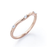 Trilogy - 0.05 TCW Marquise Cut - Curved Wedding Band