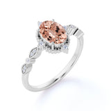 Vintage 1.50 ct Oval Morganite Engagement Ring