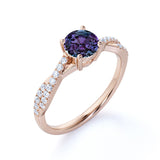 1.25 Ct Round Lab Alexandrite Infinity Engagement Ring