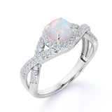1.50 Ct Round Cut Lab Created Opal Infinity Engagement Ring