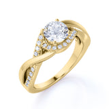 1 Ct Round Cut Diamond Twisted Engagement Ring