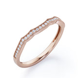 Milgrain Edged Curve 0.15 TCW Pave Wedding Band