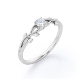 Certified 0.50 Ct Round Lab Diamond Floral Engagement Ring