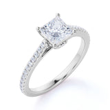 1 Ct Princess Cut Diamond Pave Engagement Ring