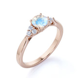 Antique 1.25 ct Round Moonstone Engagement Ring