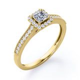 Certified 0.50 Ct Princess Lab Diamond Antique Engagement Ring