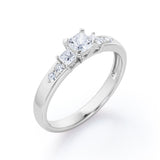 Certified 0.50 Ct Princess Lab Diamond Seven Stone Engagement Ring