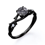 Twig 1.05 ct Round Black Rutilated Quartz Infinity Engagement Ring