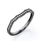 Milgrain Edged Curve 0.15 TCW Pave Wedding Band