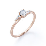 Certified Seven Stone 0.5 Ct Round Lab Diamond Engagement Ring