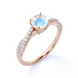 1.1 ct Round Moonstone Infinity Engagement Ring
