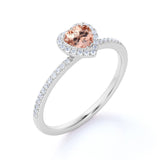 1.25 ct Heart Morganite Halo Engagement Ring