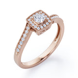 Vintage 1.25 Carat Round Cut Moissanite Pave Ring