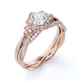 1.50 Carat Round Cut Moissanite Infinity Bridal Set