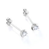 0.50 CT TDW Tension Set - Martini Set  Round Certified Lab Diamond Modern Ear Studs in White Gold