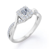 Certified Infinity 0.5 Ct Princess Lab Diamond Engagement Ring
