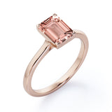 Solitaire 1 ct Emerald Morganite Engagement Ring