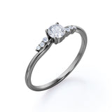Certified Seven Stone 0.5 Ct Round Lab Diamond Engagement Ring