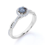 Crossover 1 Ct Round Salt and Pepper Diamond Engagement Ring