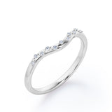 2-Prong Flush 0.10 TCW Curved Wedding Band