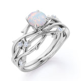 1.15 Ct Round Cut Lab Created Opal Twisted Bridal Set