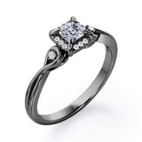 Certified Halo 0.50 Ct Princess Lab Diamond Engagement Ring